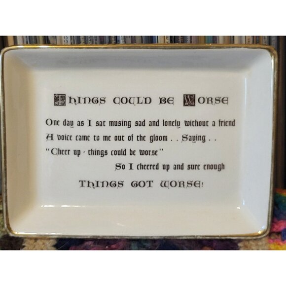 1957 Delano Studios "Things Could Be Worse" Funny Trinket Tray Catchall - Picture 5 of 7